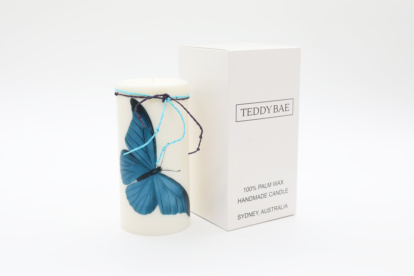 Blue Butterfly Candle