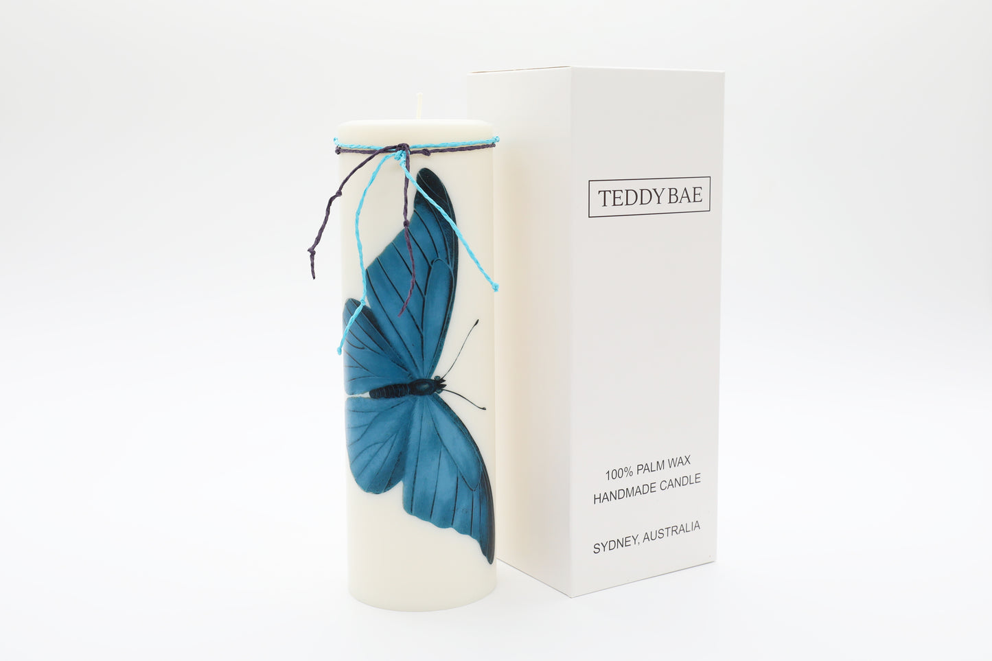 Blue Butterfly Candle